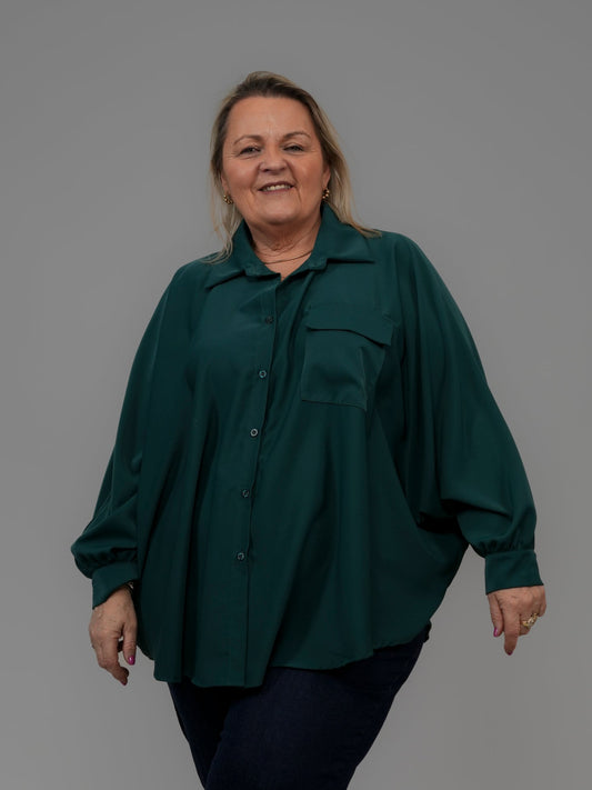 Chemise oversize verte - 1197