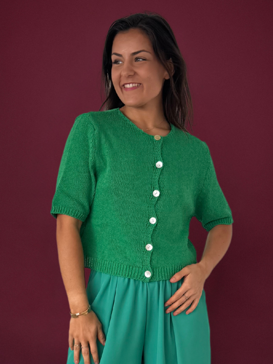 Gilet manches courtes vert - 1486