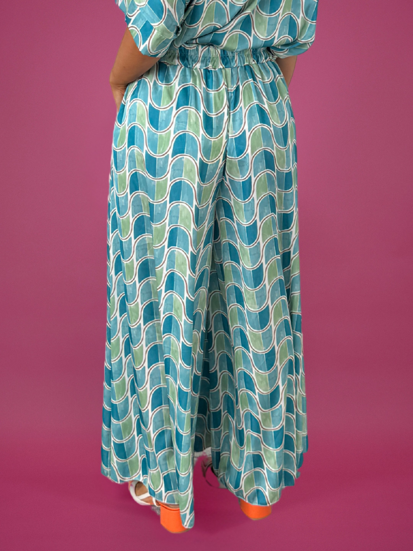 Pantalon imprimé Palazzo - 1393