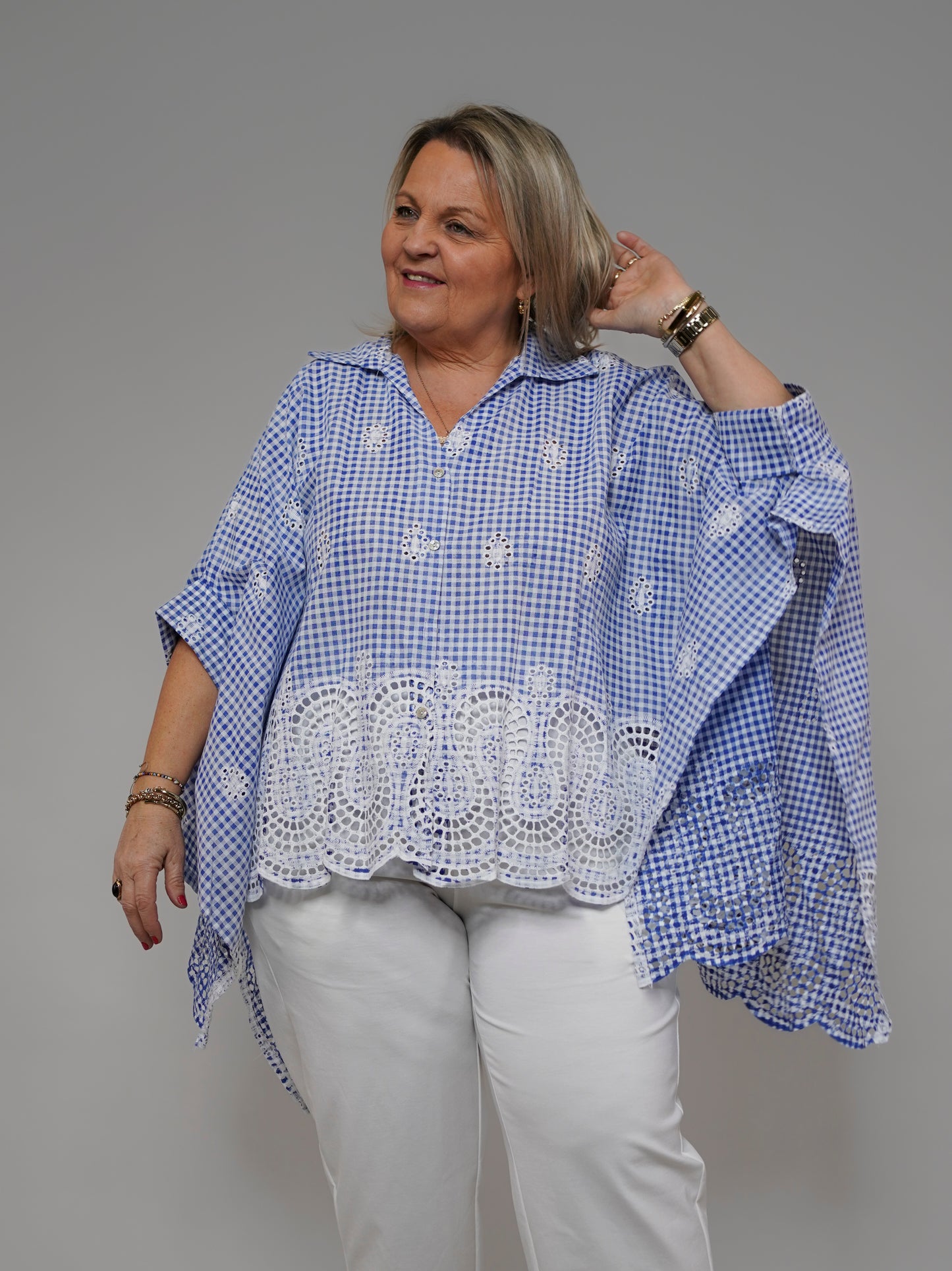 Chemise oversize vichy bleu - 1956