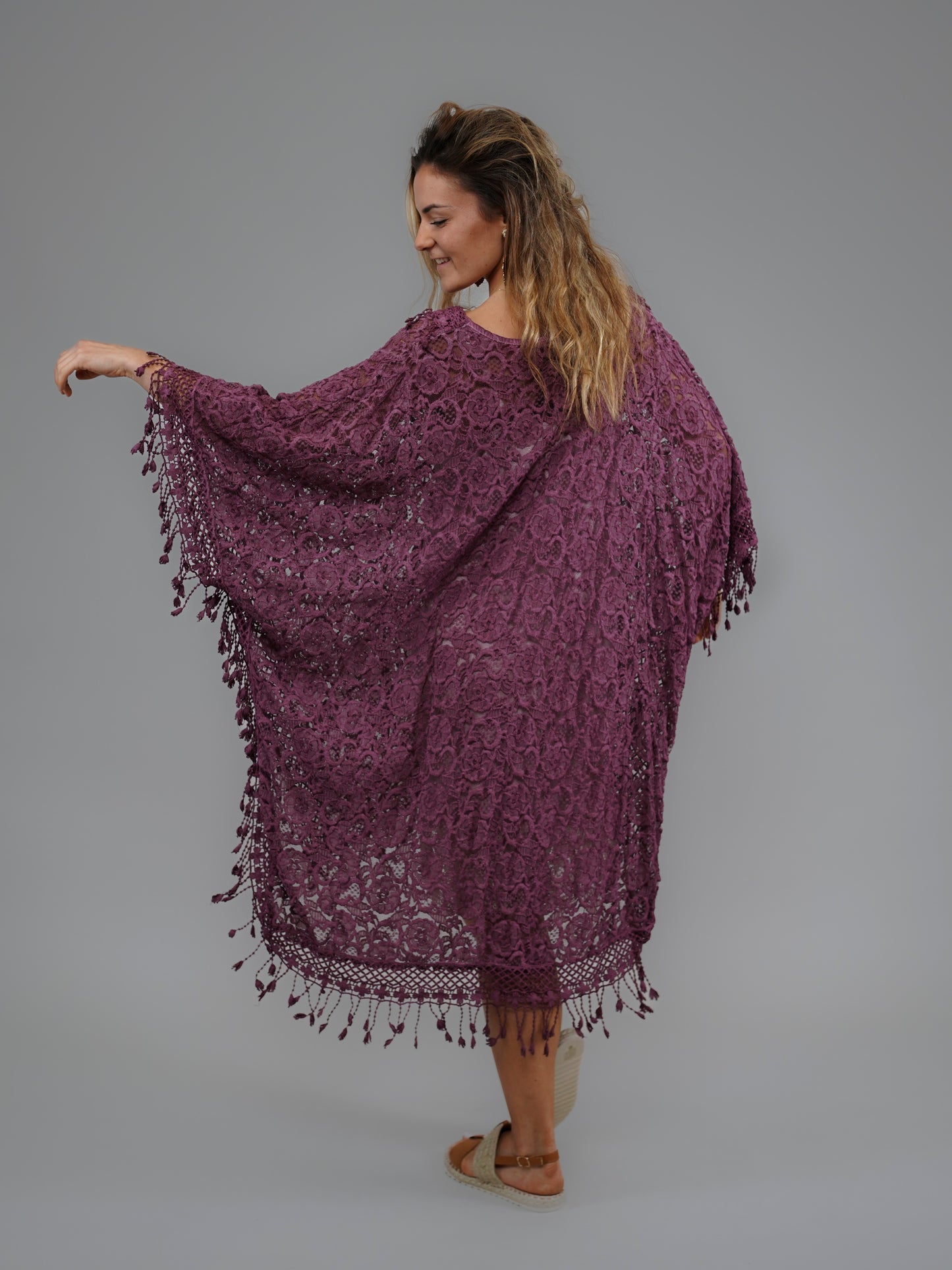 Tunique en dentelle prune - 1062