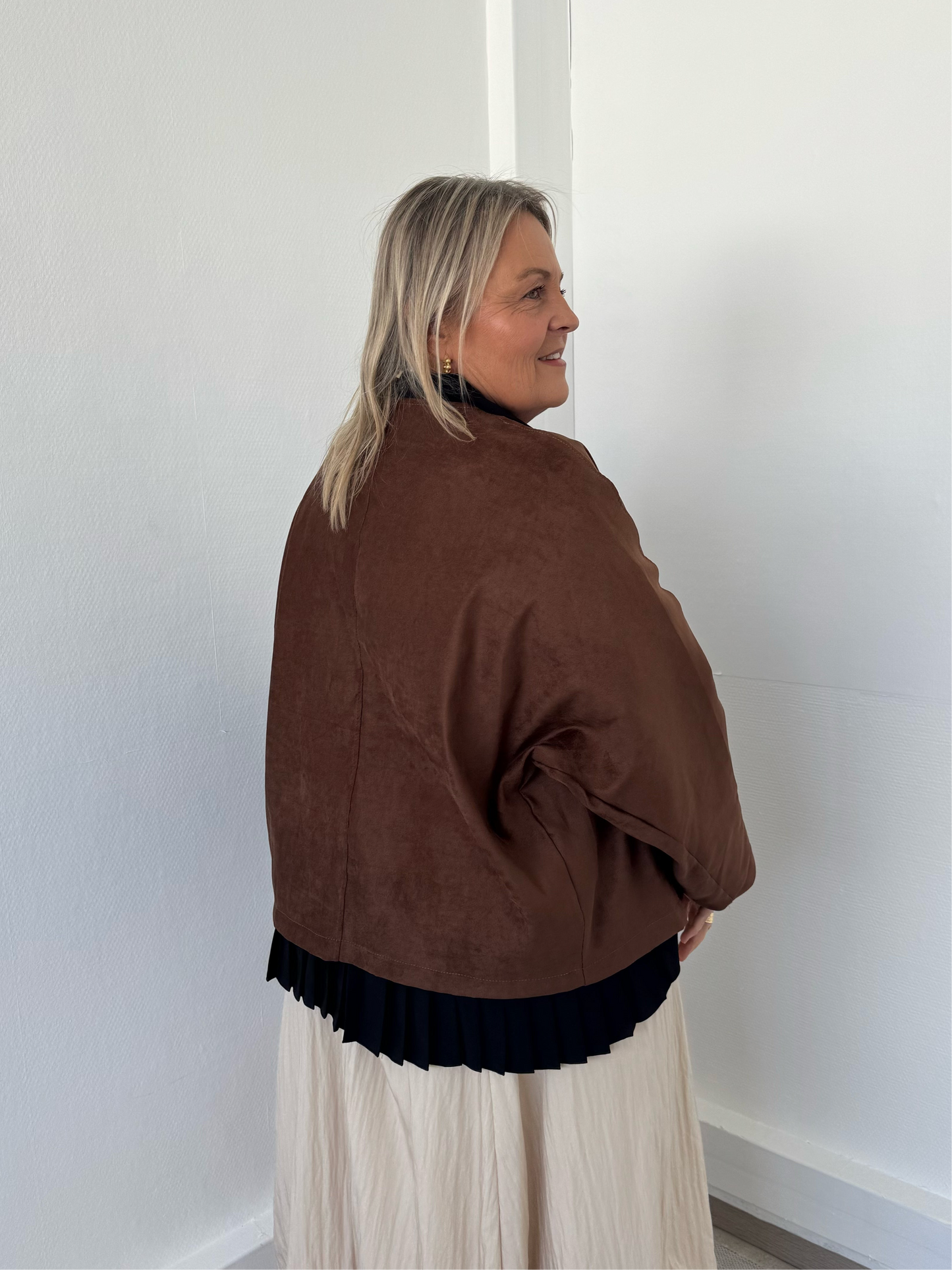 Veste bombers ample marron