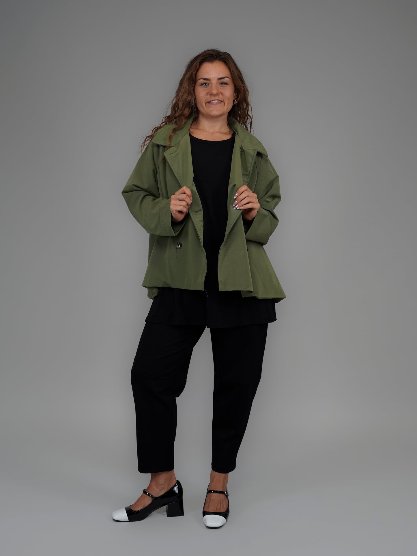 Veste kaki effet trench - 1110