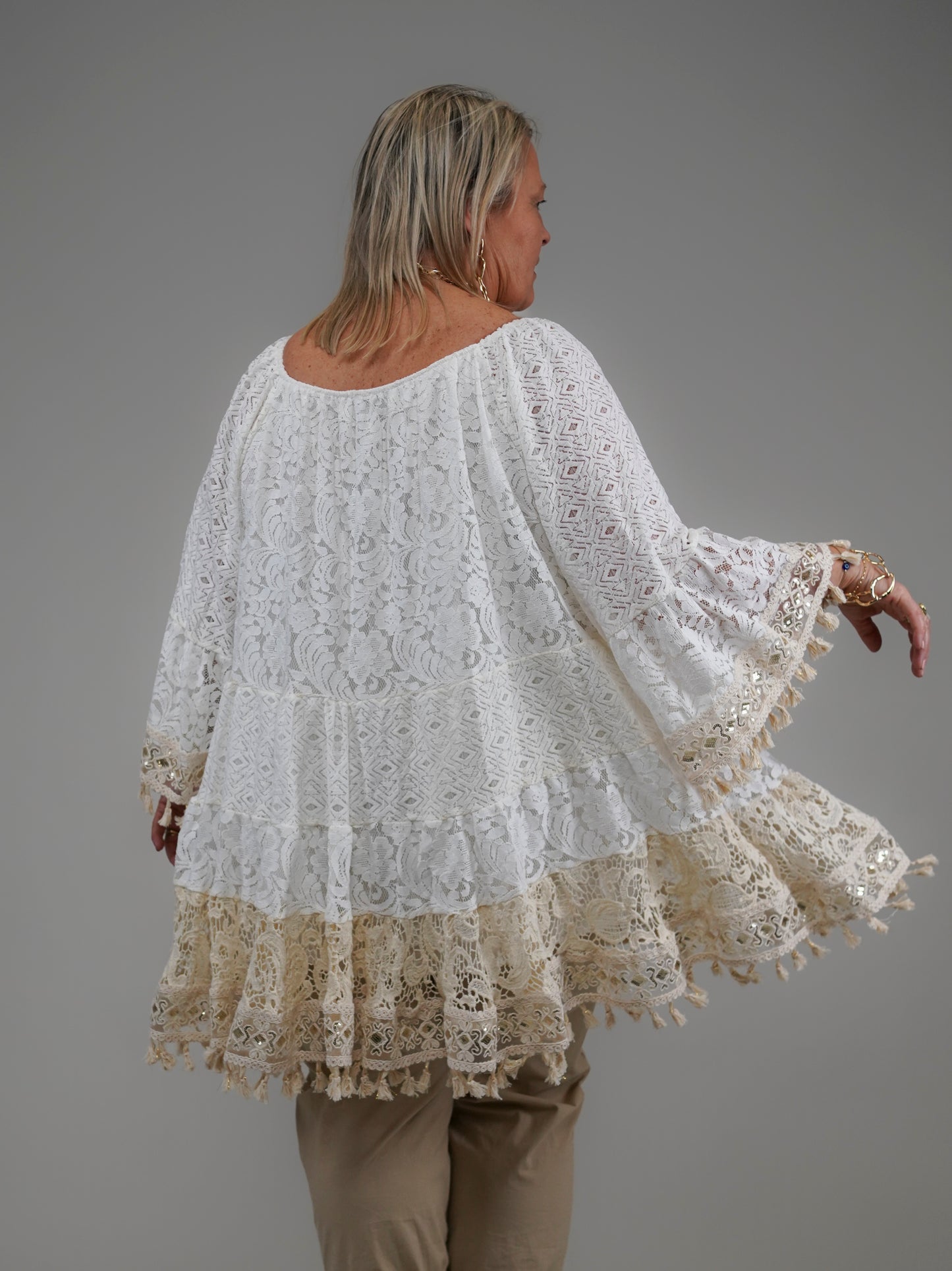 Tunique dentelle plastron - 1063