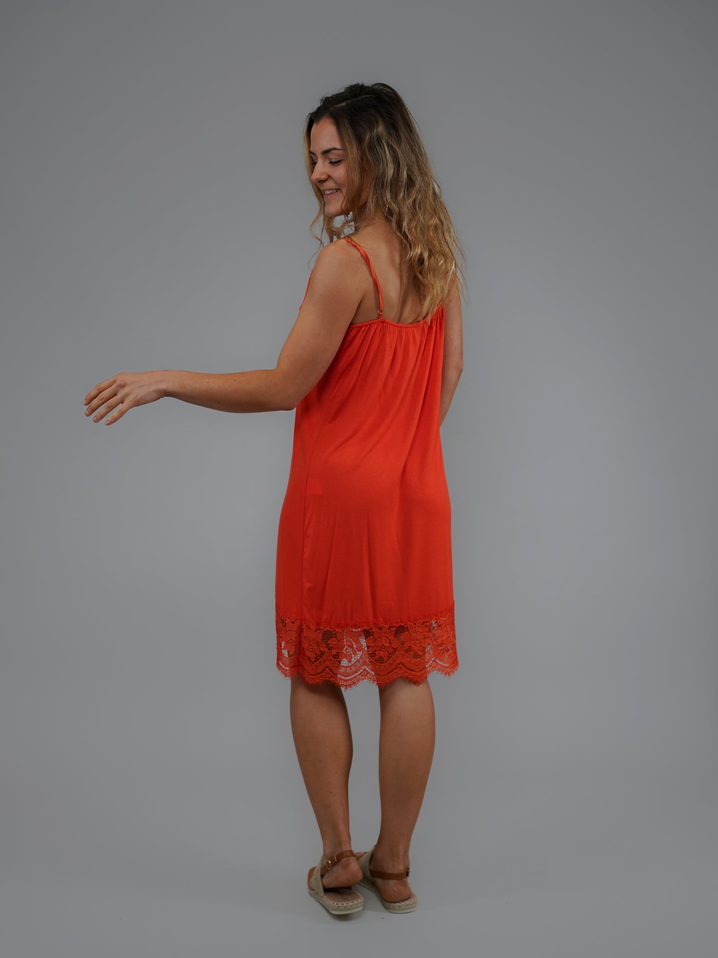 Top long à bretelles orange - 1150