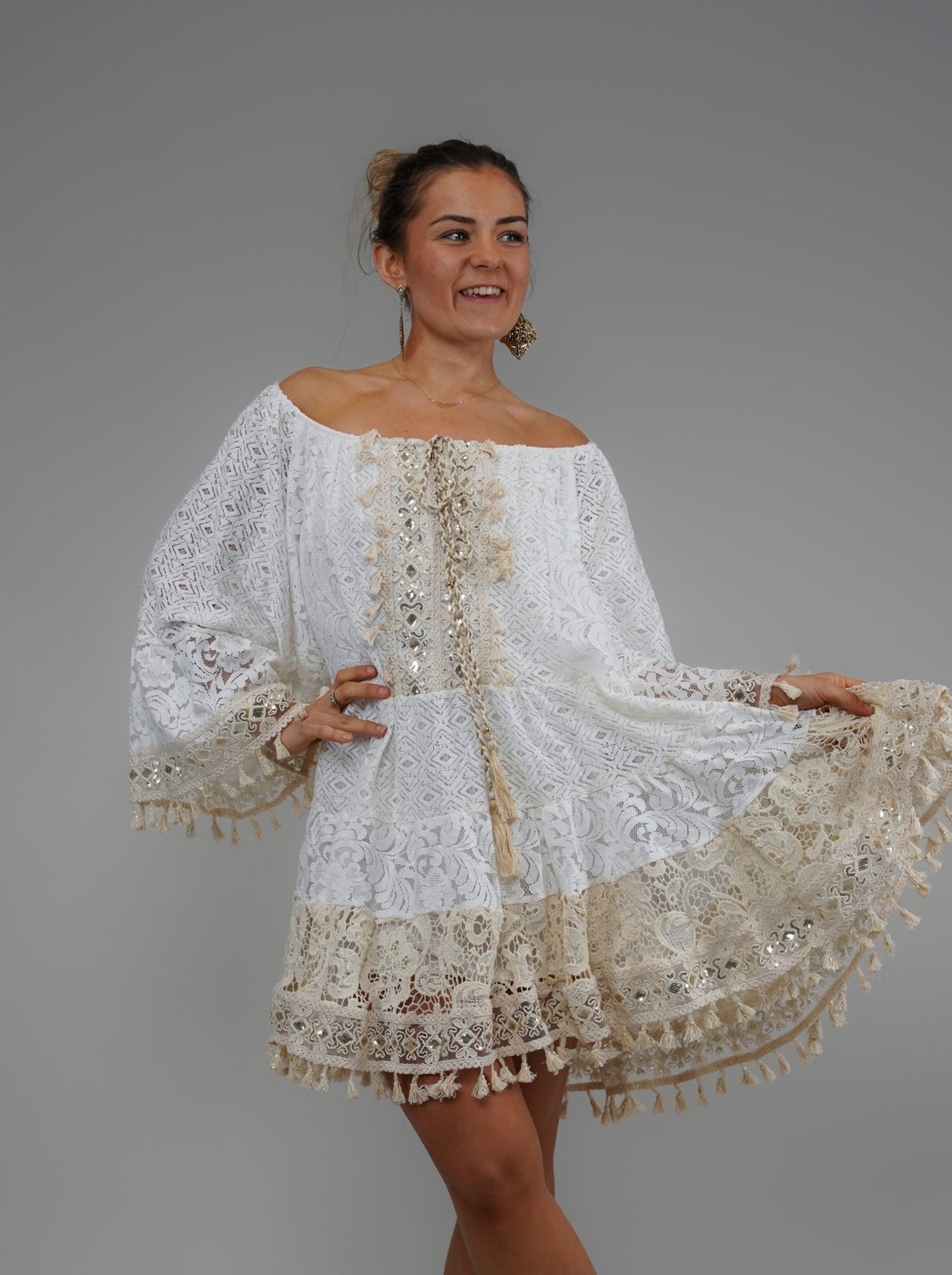 Tunique dentelle plastron - 1063