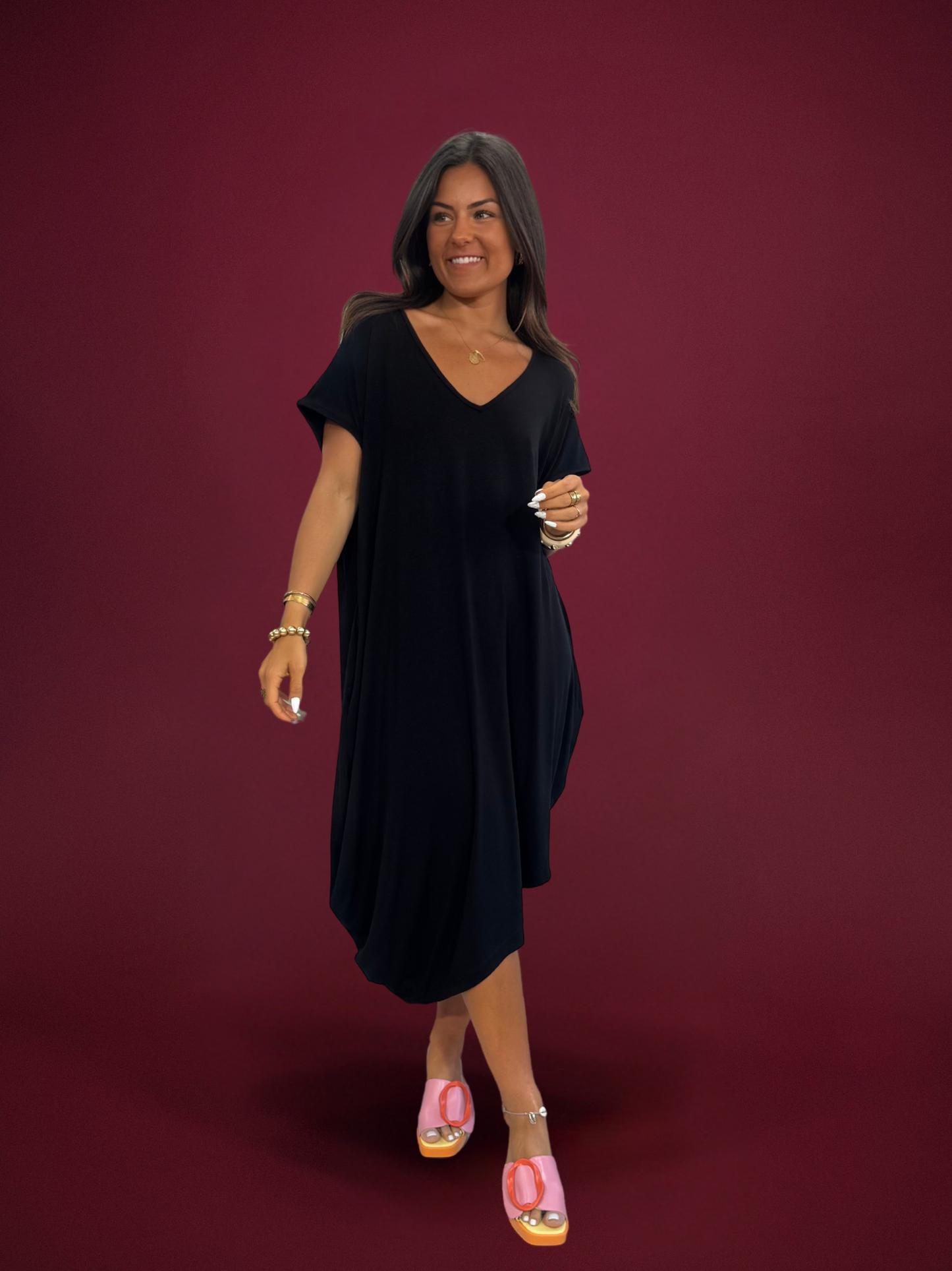 Robe t-shirt noire - 1786