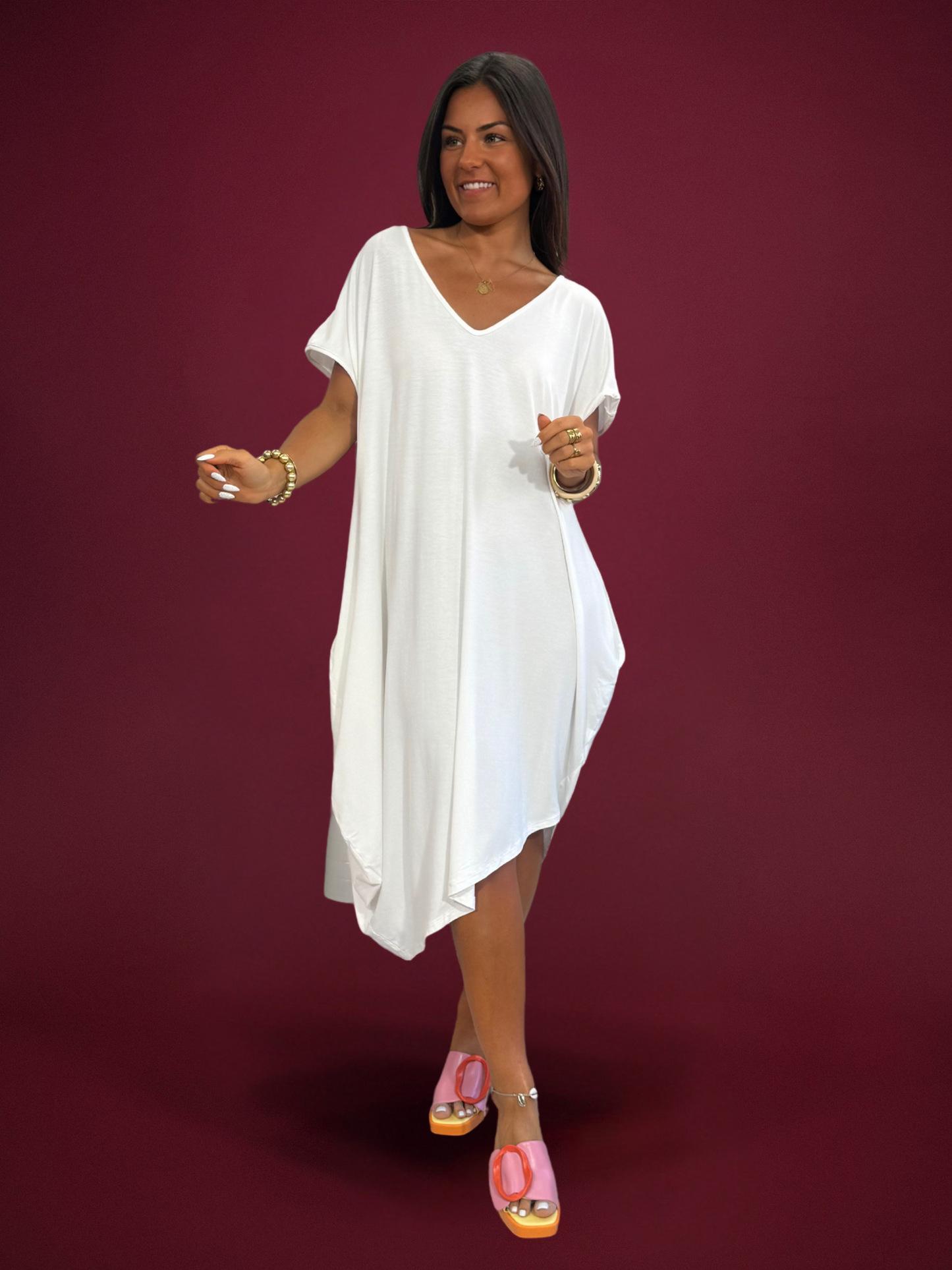 Robe t-shirt blanche - 1786