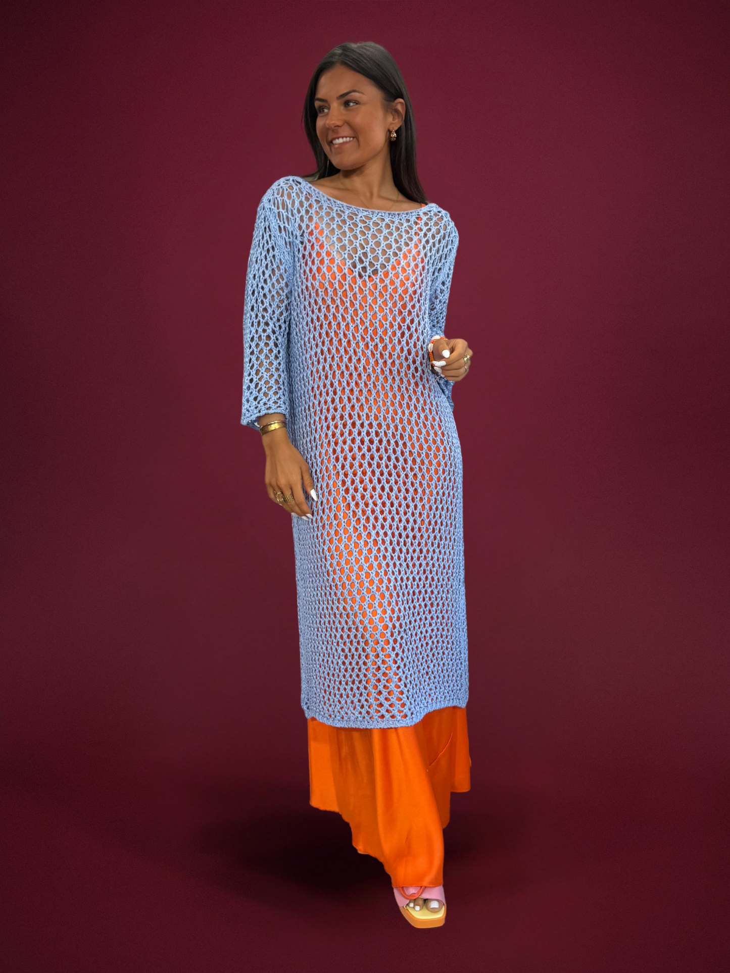 Robe en crochet bleu ciel - 1788