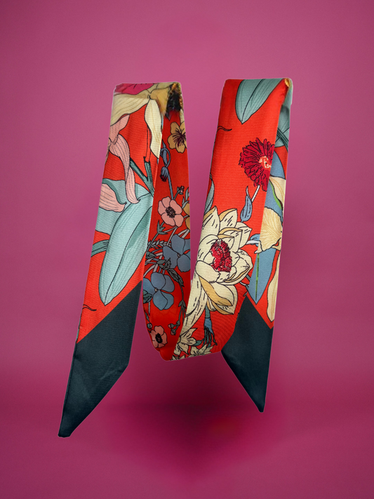 Foulard orange botanica - 1639