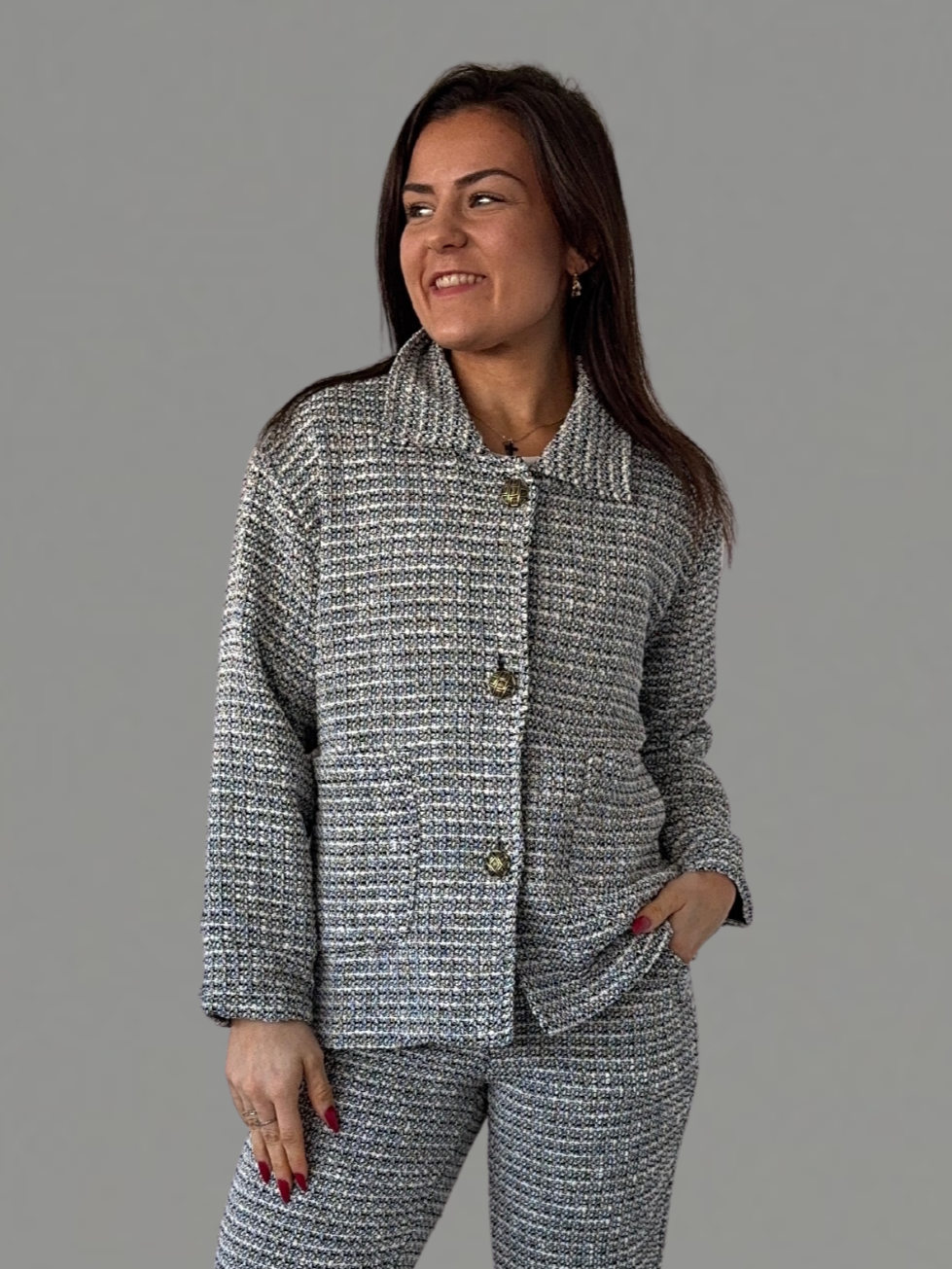 Veste en tweed noire - 1410