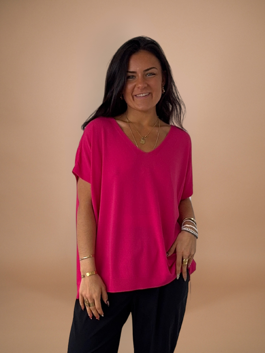 T-shirt oversize fuchsia - 1737