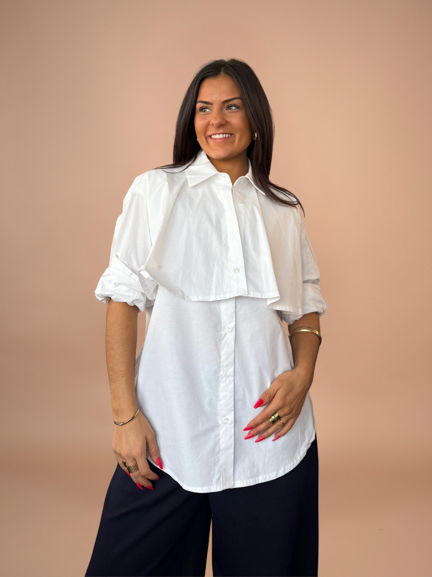 Chemise effet superposé blanche