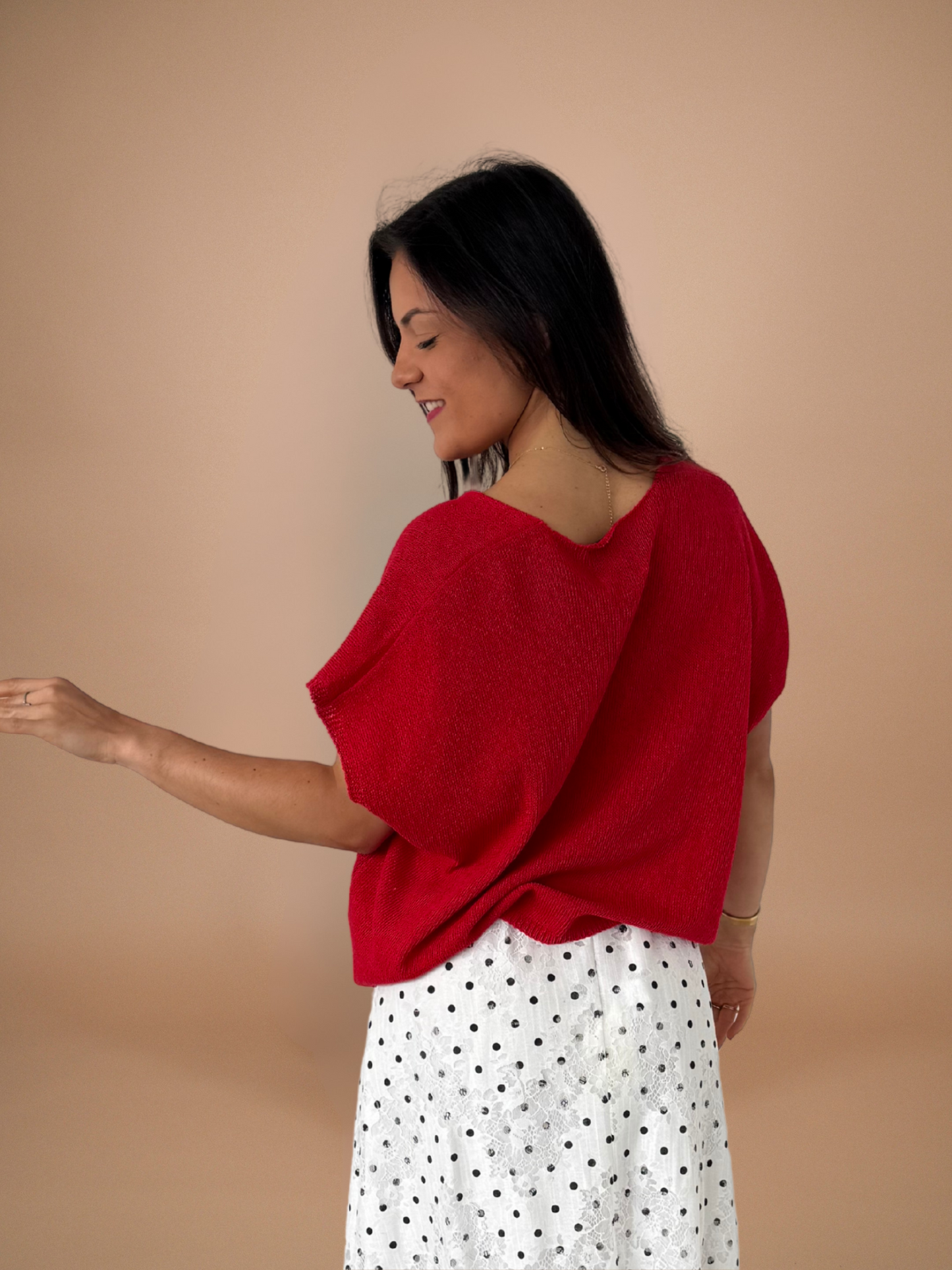 T-shirt maille rouge - 1485