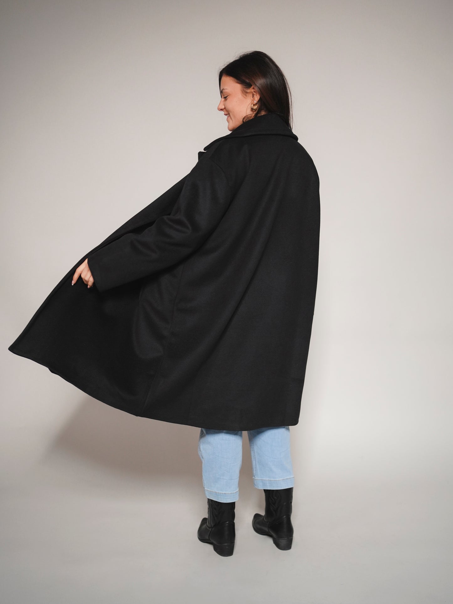 Manteau oversize noir -1703