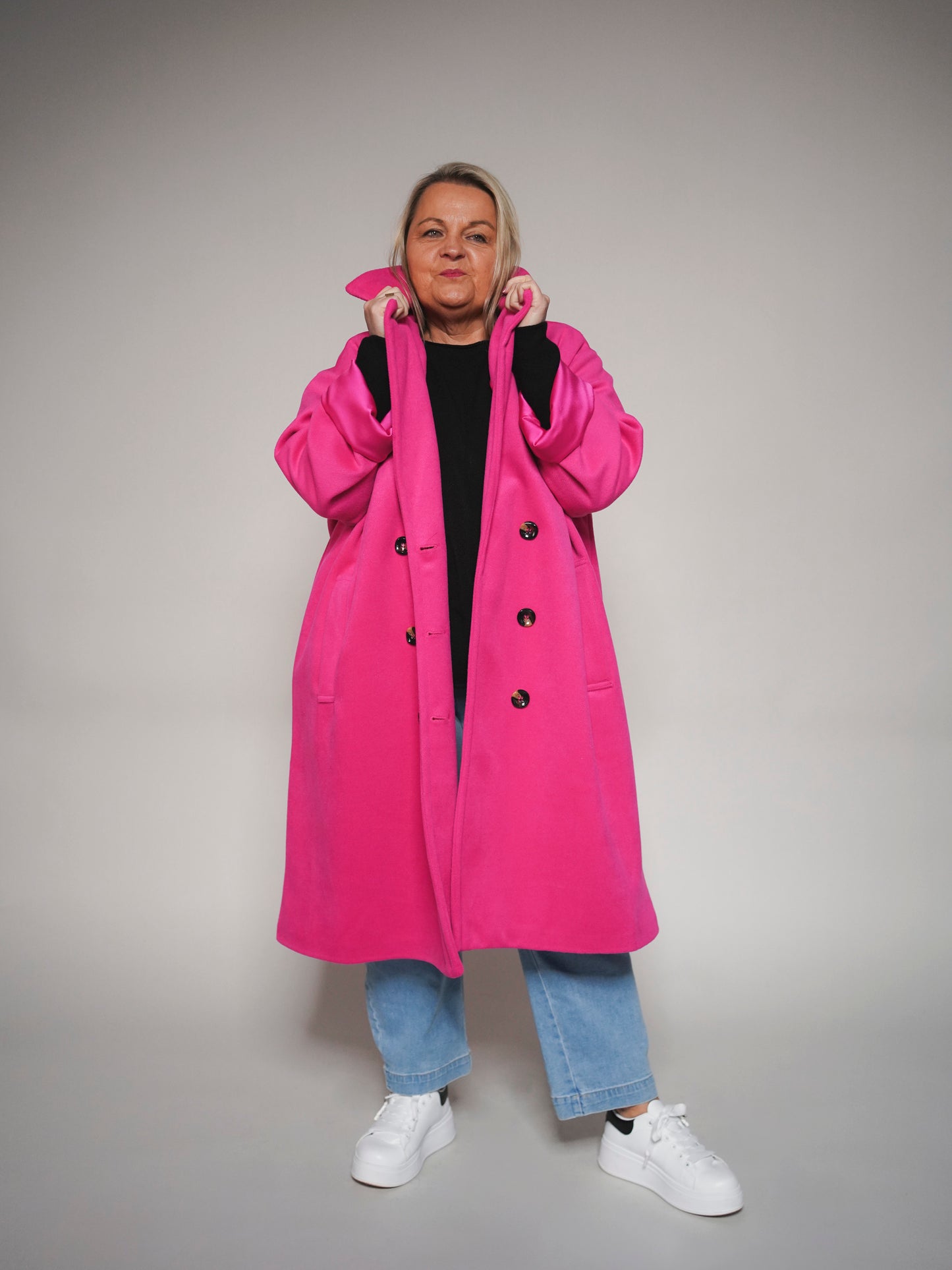 Manteau oversize fuchsia -1703