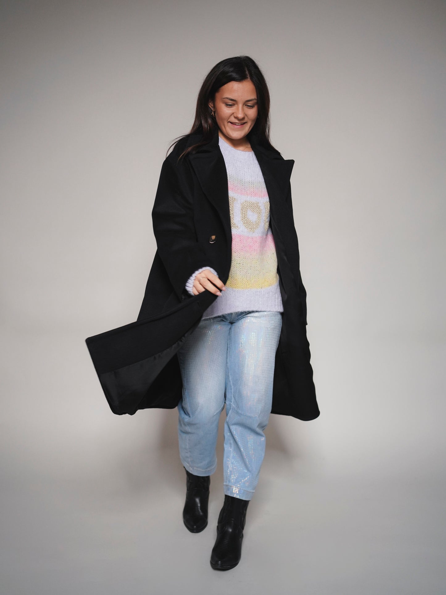 Manteau oversize noir -1703