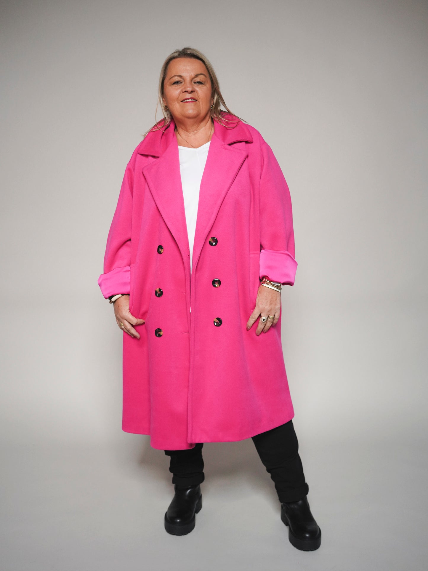 Manteau oversize fuchsia -1703