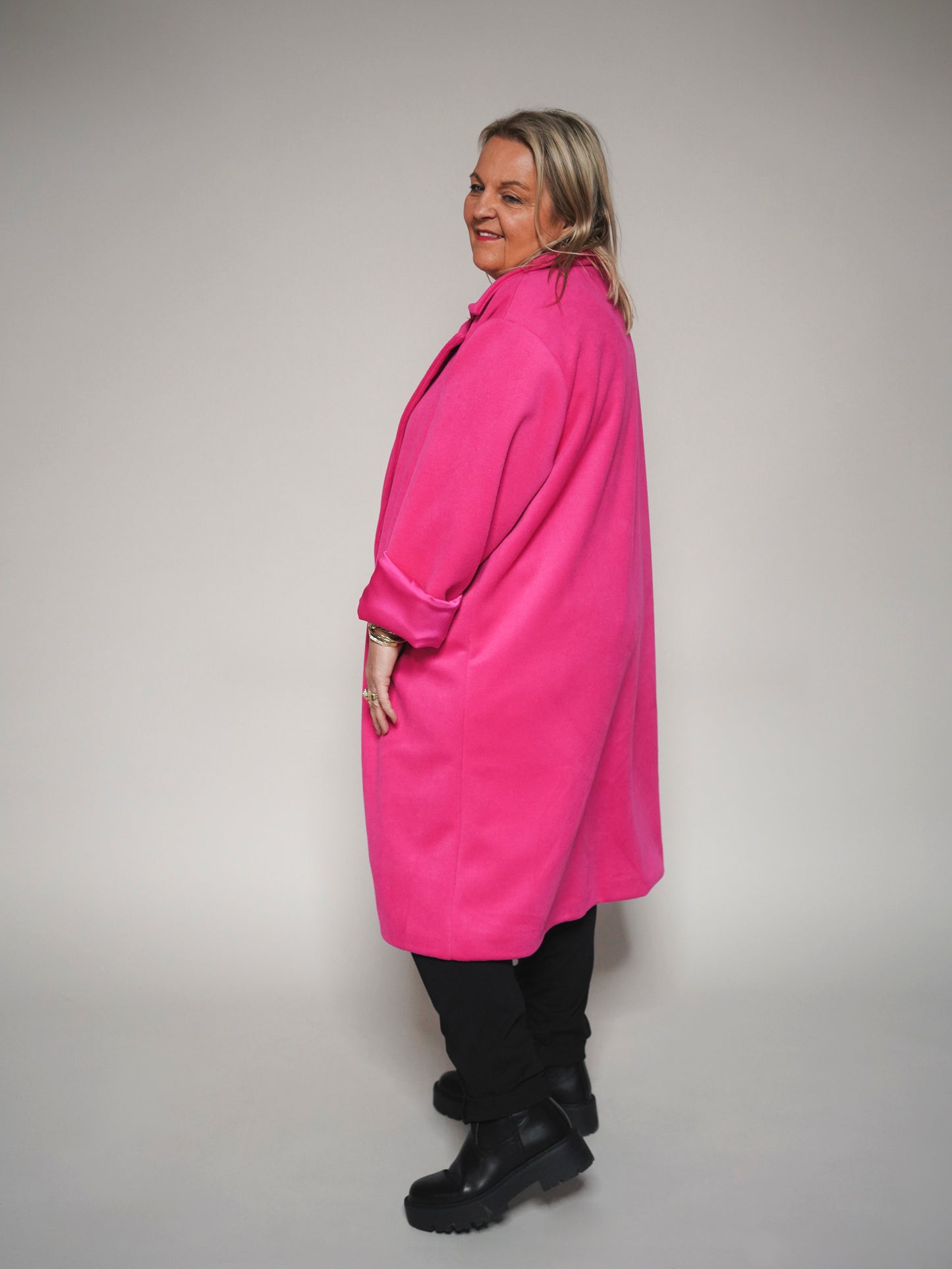 Manteau oversize fuchsia -1703