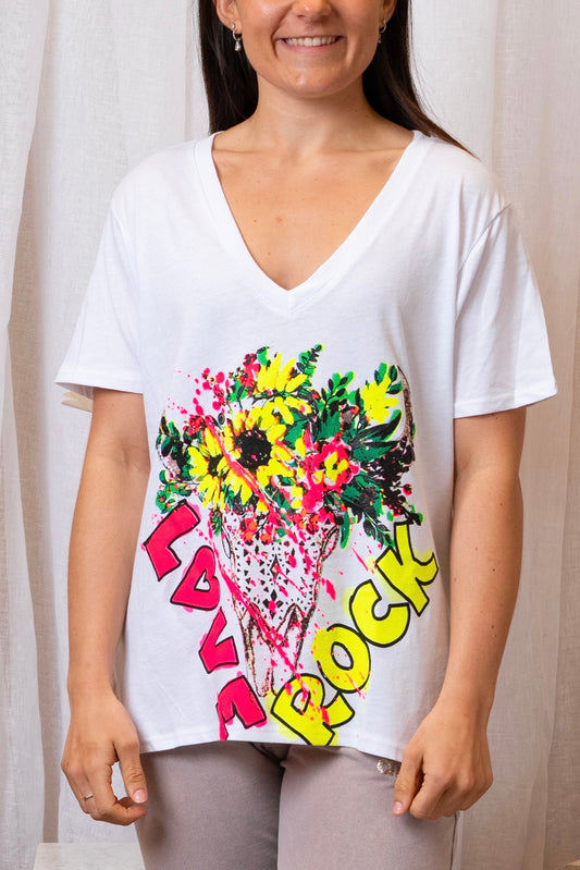 T-shirt Love Rock fluo - 1521