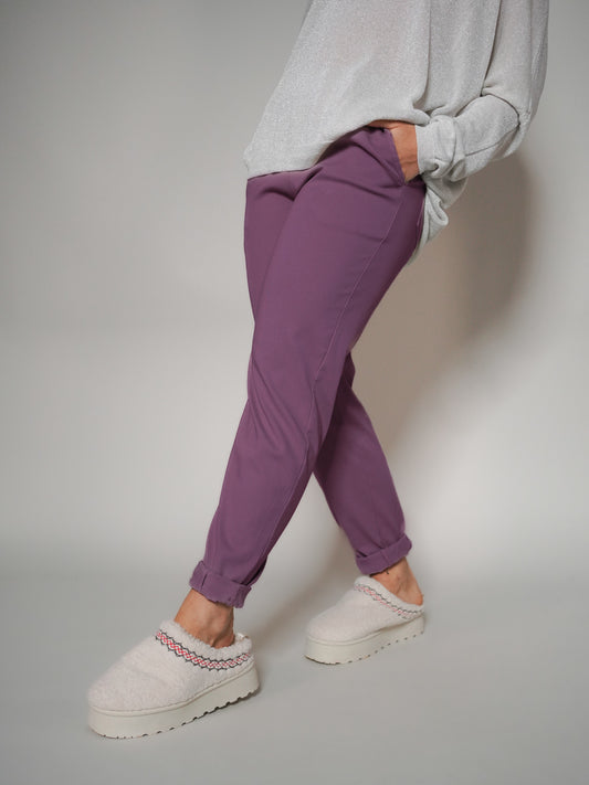 Pantalon extensible violet clair modèle été - 1800