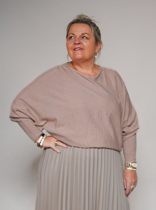 Pull taupe oversize - 1819