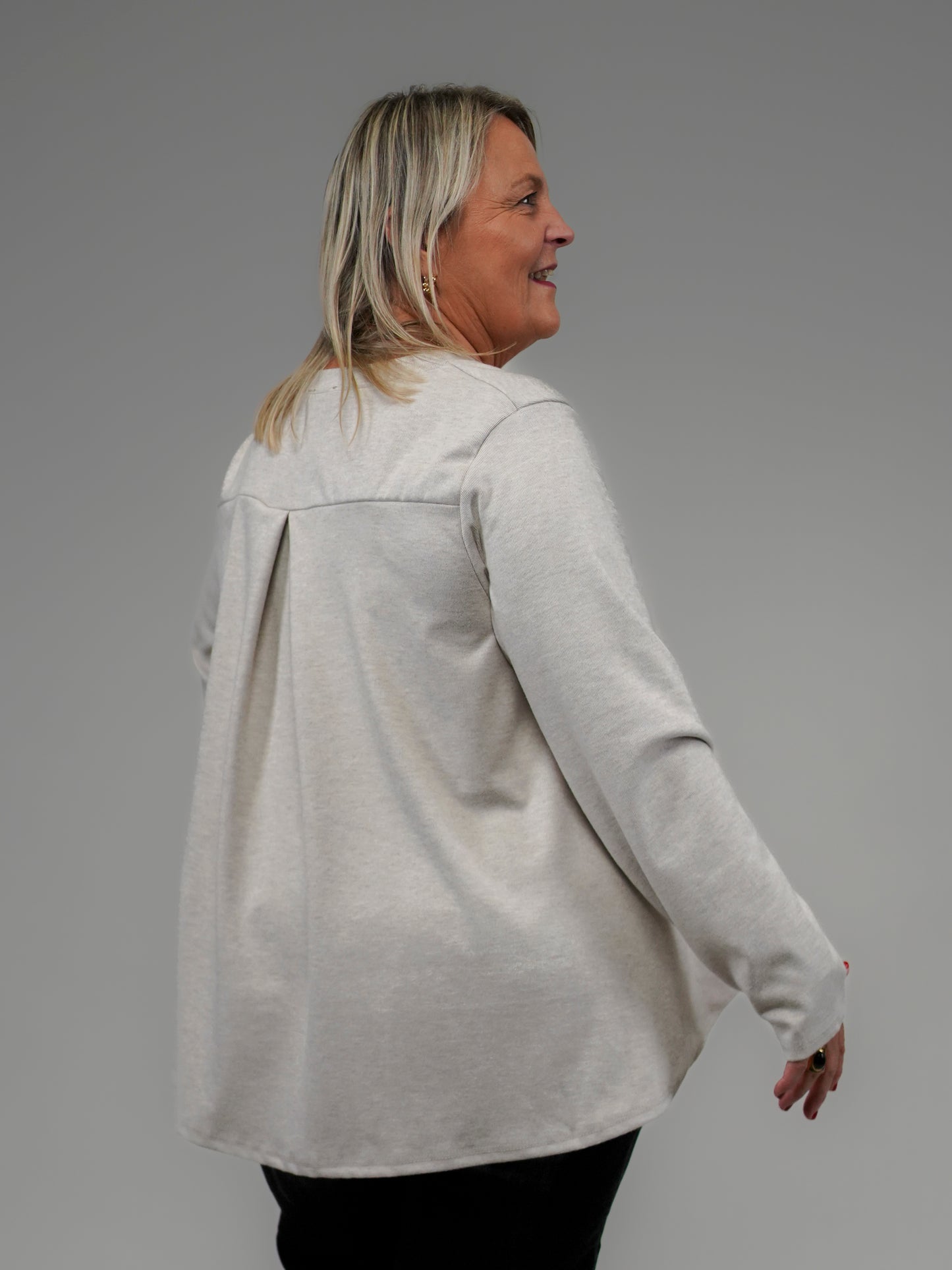 Pull doux oversize beige - 1214