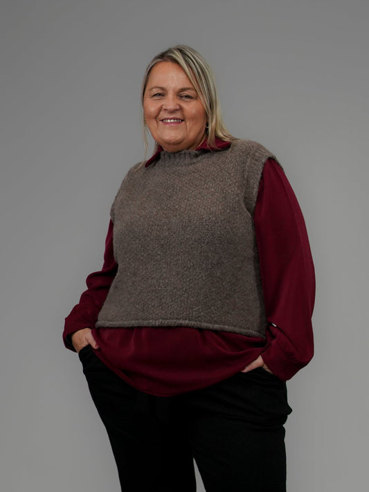 Pull sans manches choco - 1172