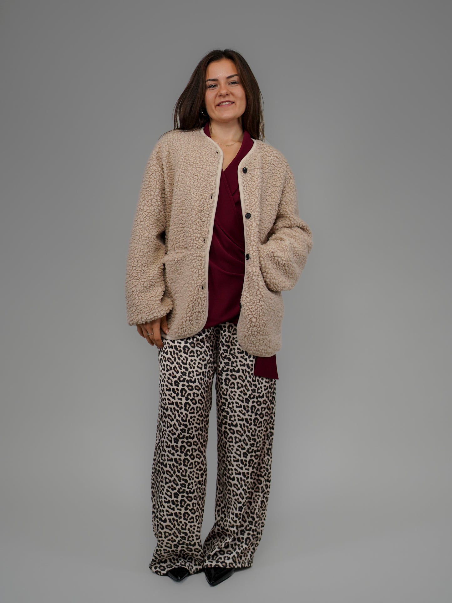 Veste bouclée beige - 1173