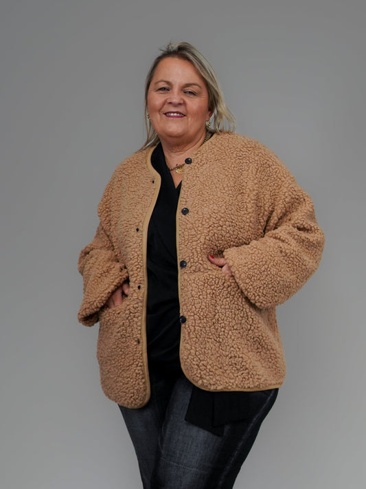 Veste bouclée camel - 1173