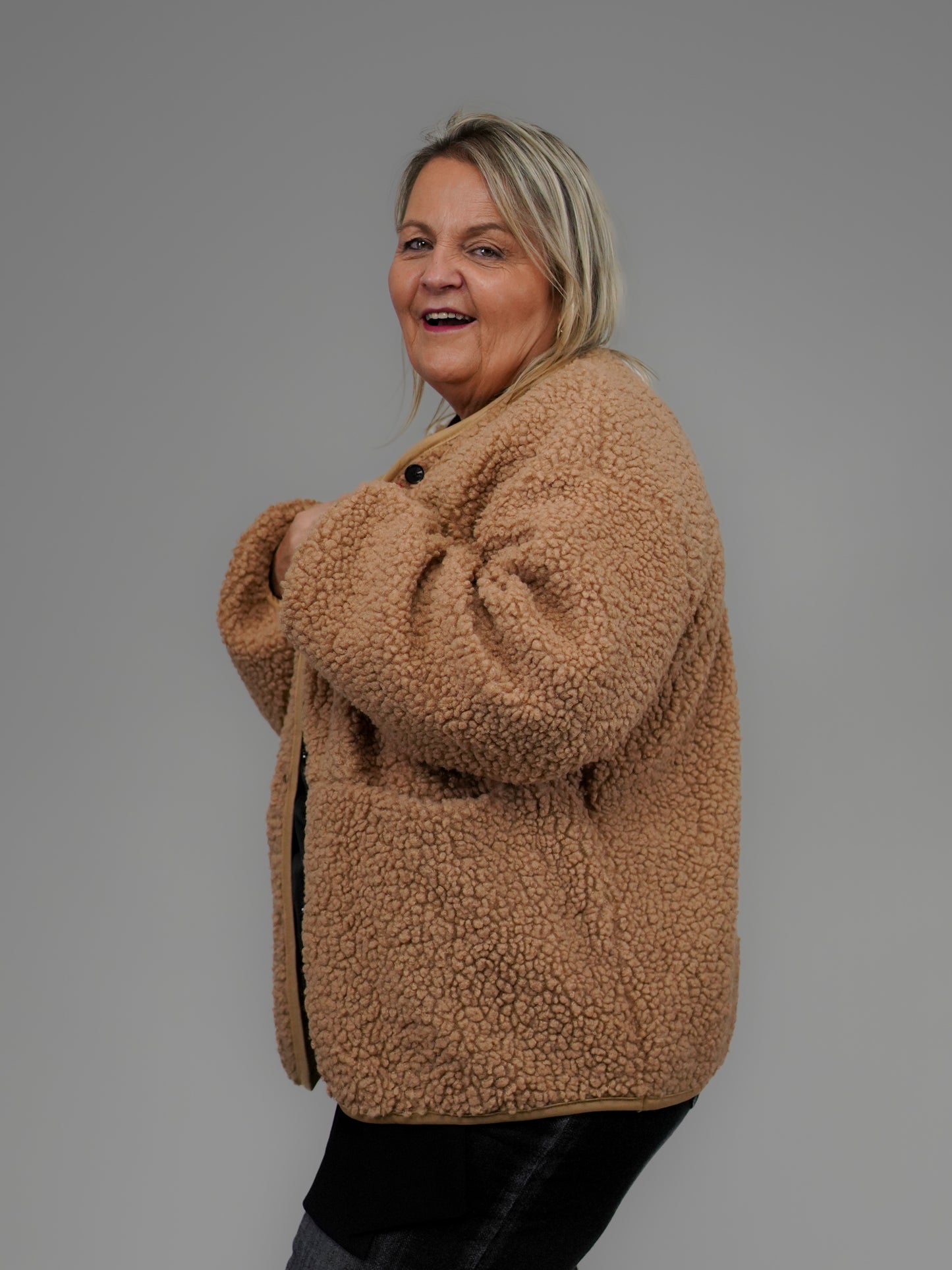 Veste bouclée camel - 1173