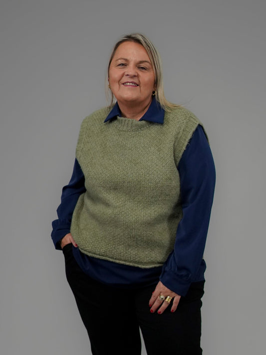 Pull sans manches kaki clair - 1172