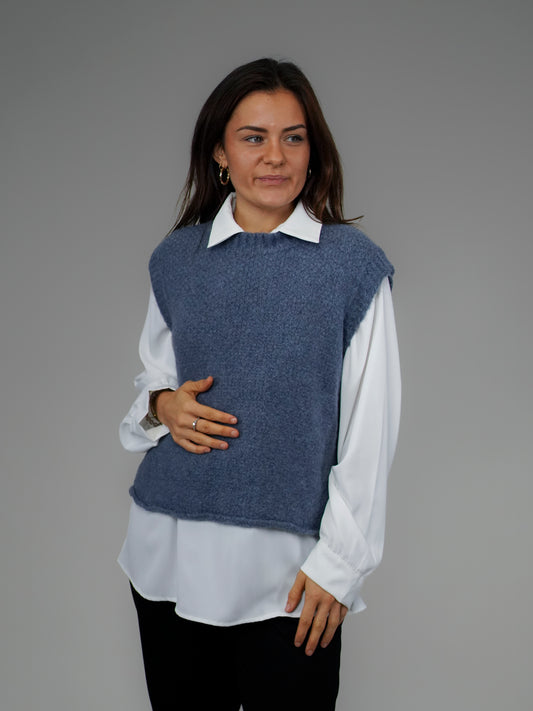 Pull sans manches bleu jean - 1172