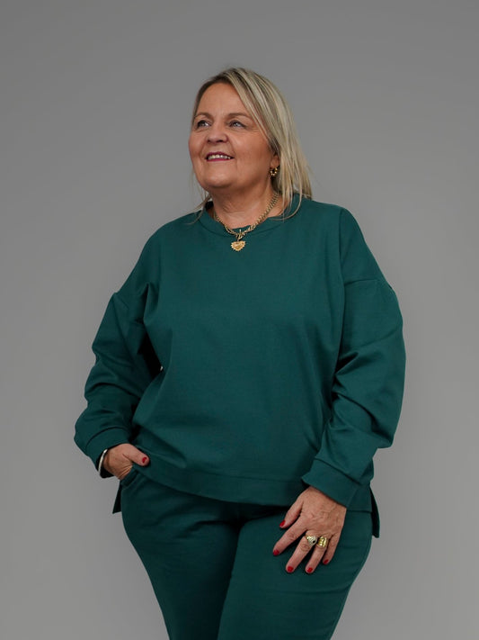 Pull vert bouteille - 1282
