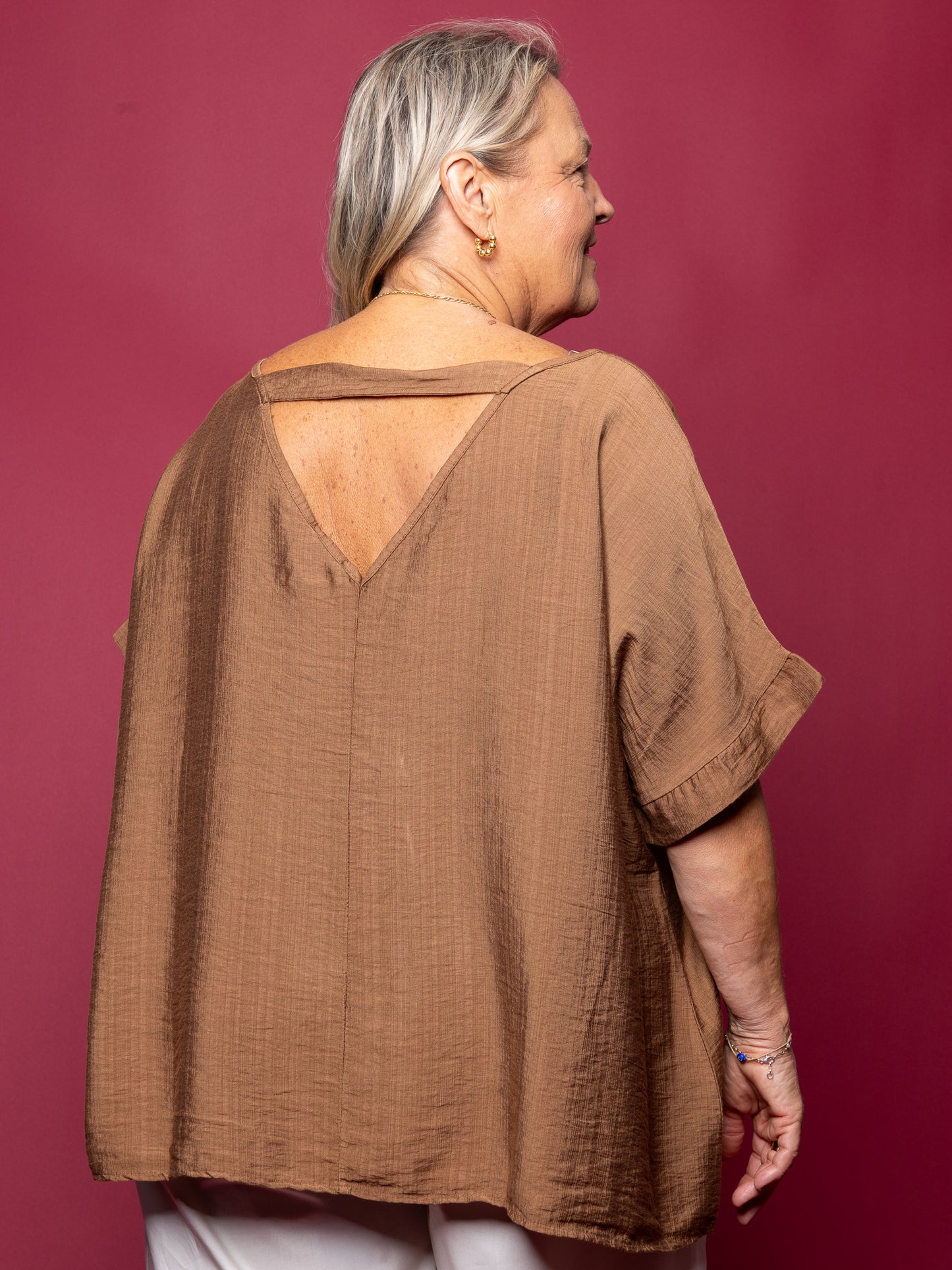 T-shirt col V terracotta - 1811