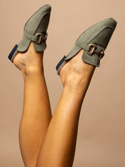 Mocassins mules kaki