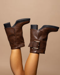 Bottines à boucles marron