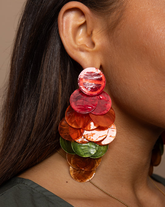 Boucles d’oreilles grappe multicolore