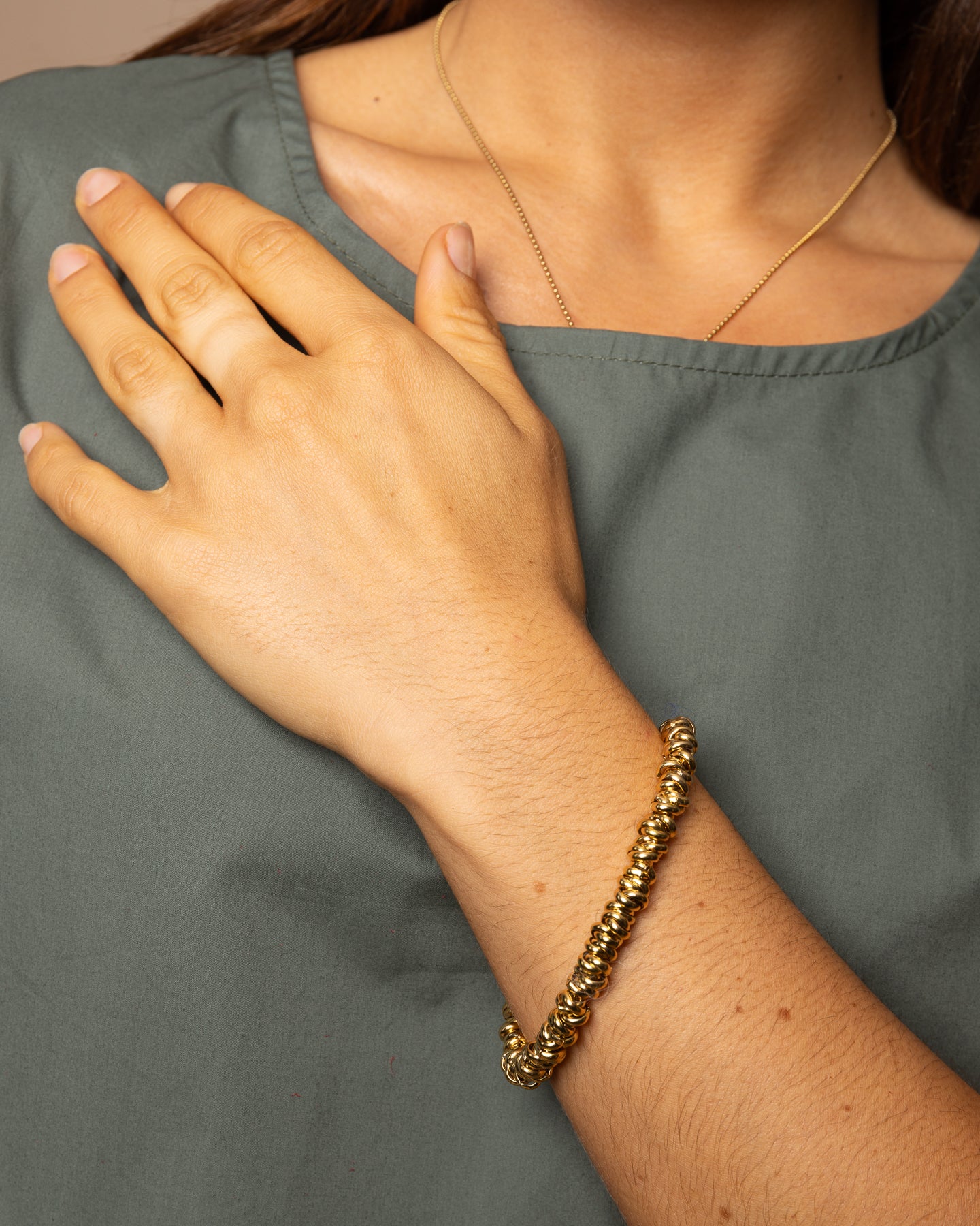Bracelet torsadé doré