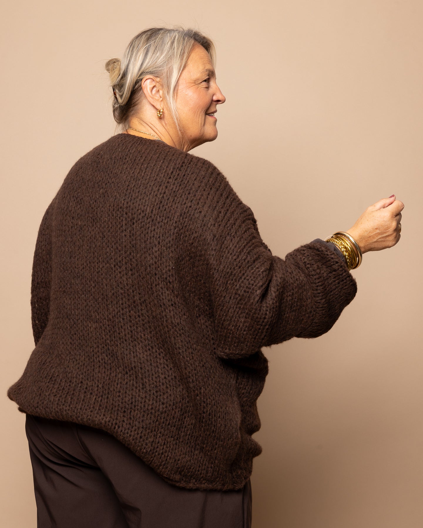 Pull en maille chocolat
