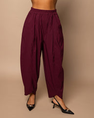 Pantalon barrel bordeaux
