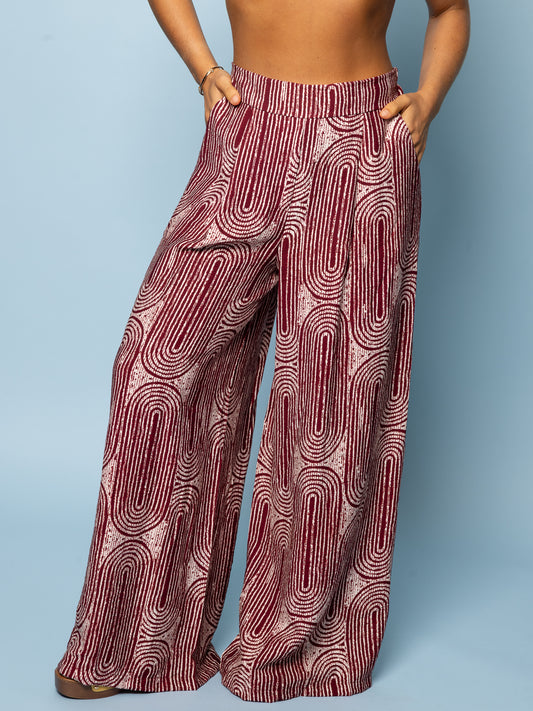 Pantalon fluide à imprimé géométrique