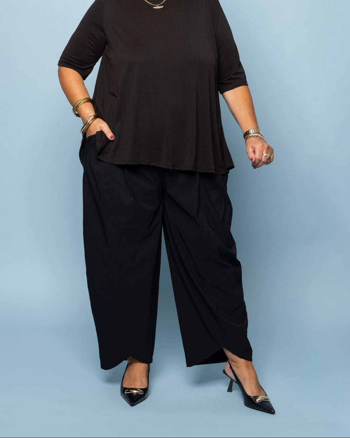 Pantalon barrel noir