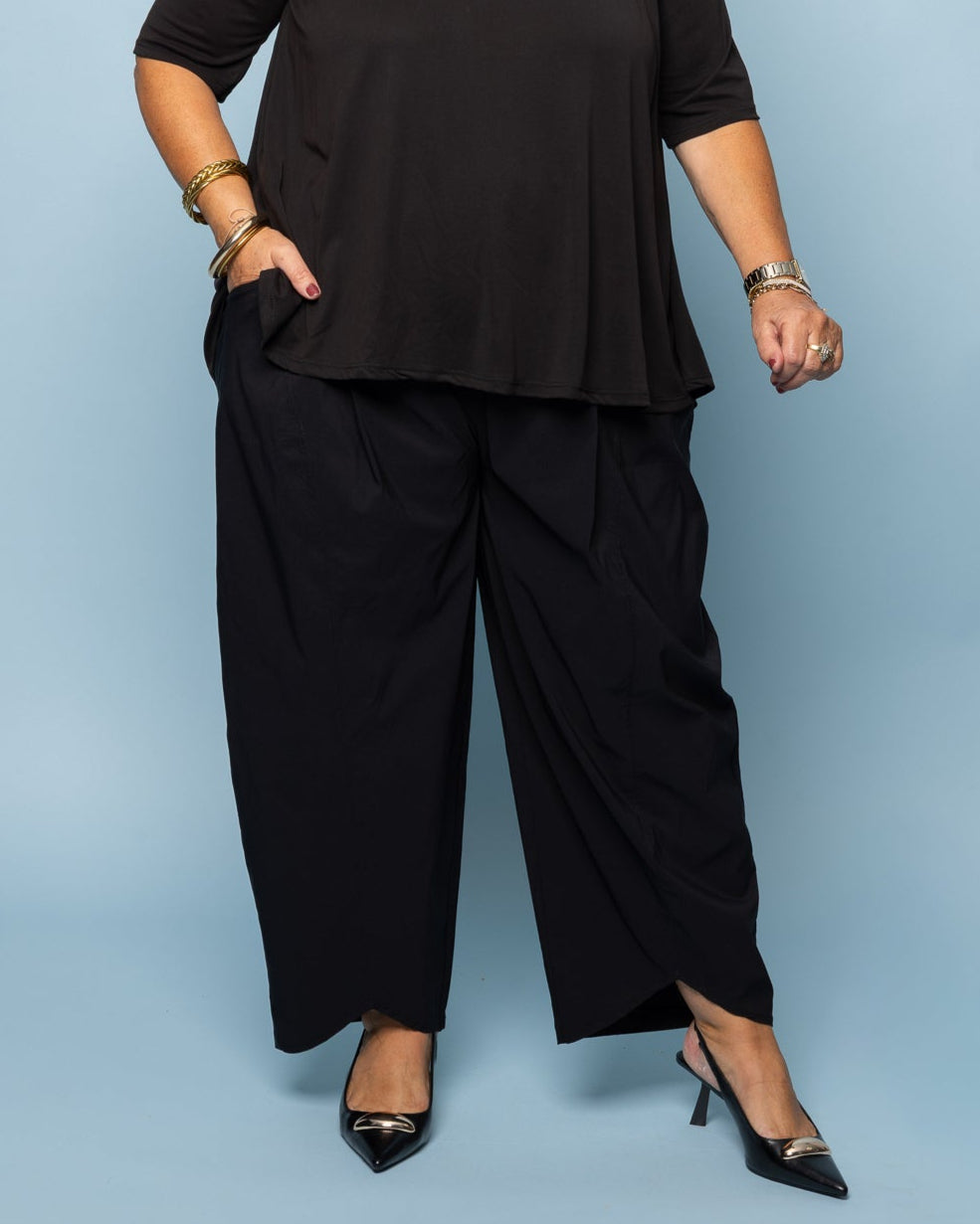 Pantalon large fluide noir