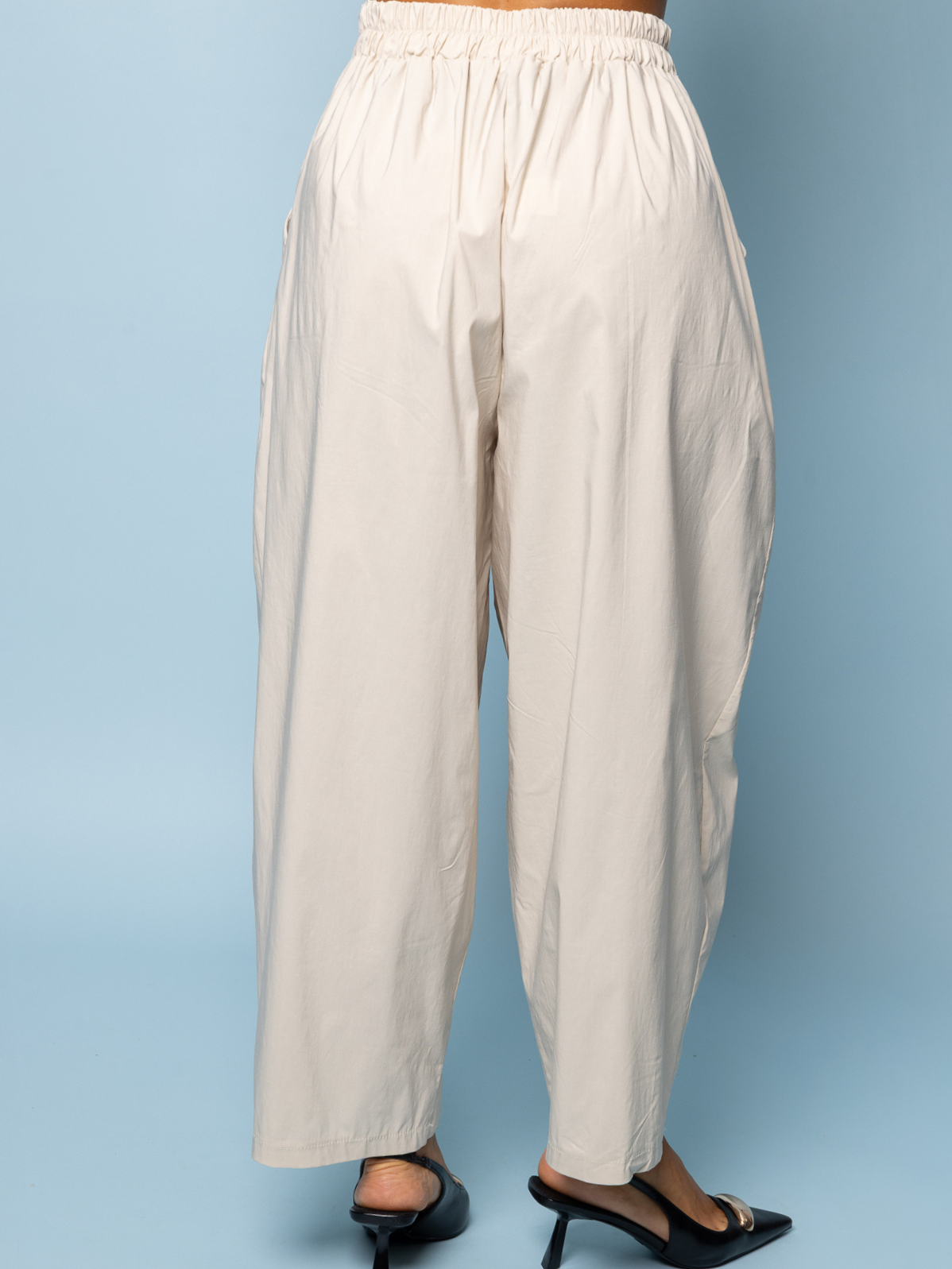 Pantalon barrel écru