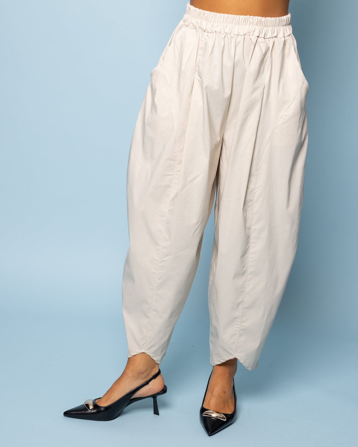 Pantalon barrel écru