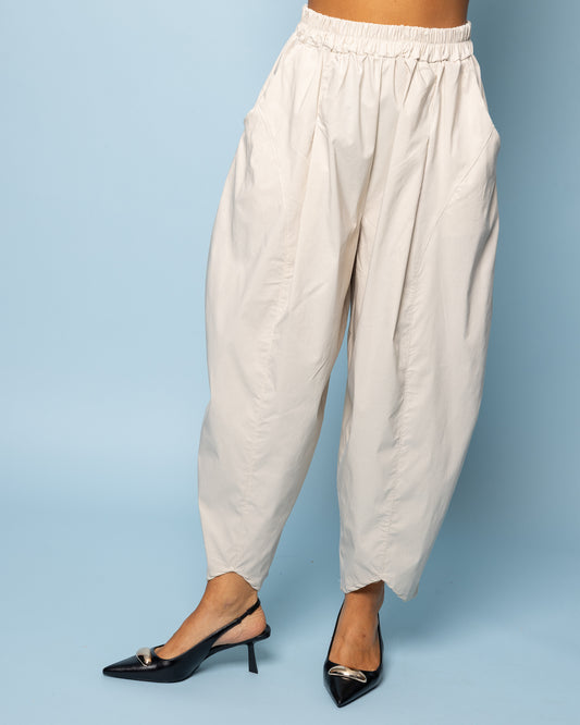 Pantalon barrel écru