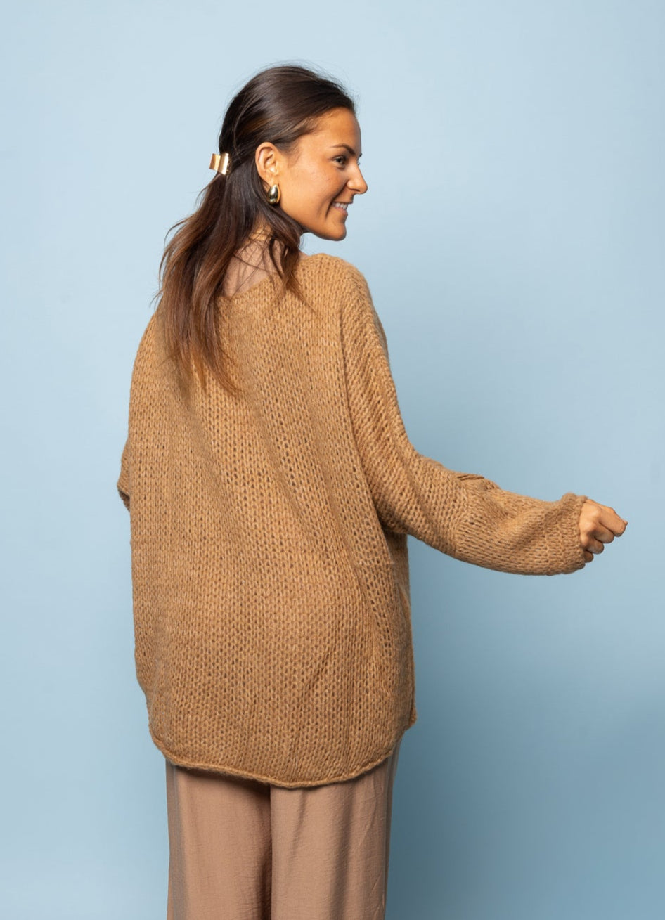 Pull en maille camel