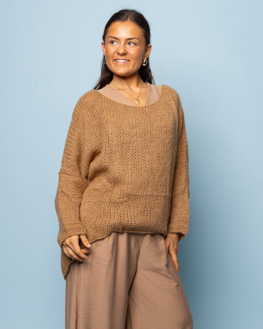 Pull en maille camel