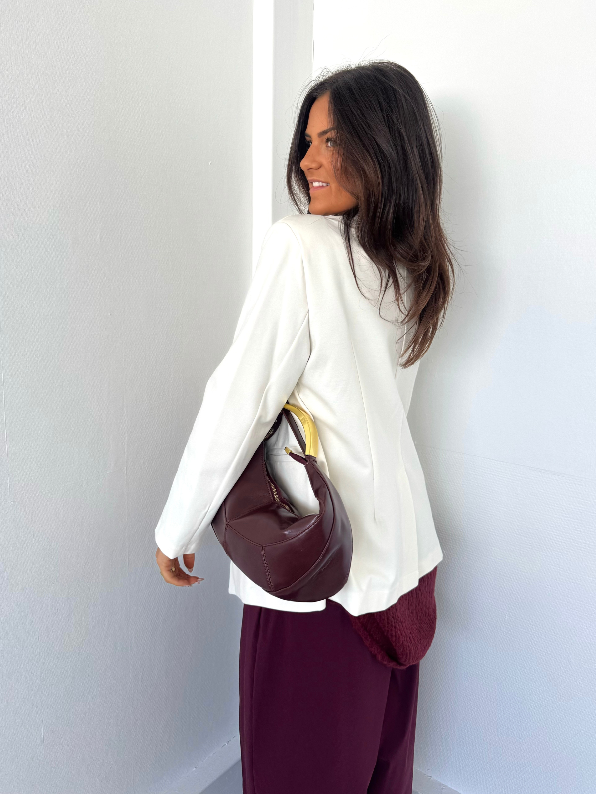 Blazer ceinturé écru